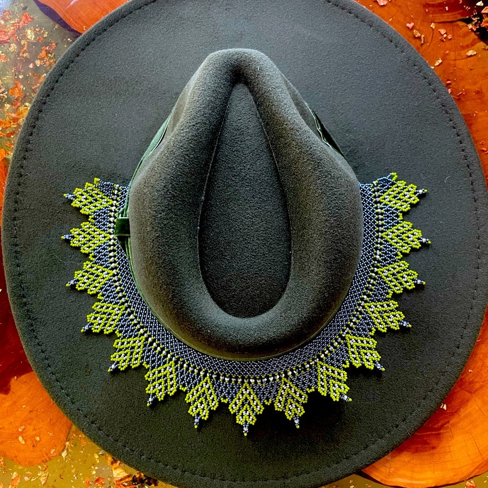 Hunter Green Flat Brim Hat